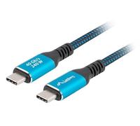 Lanberg Câble USB-C M/M USB4 2,0 m 240 W 8 K 60 Hz noir/bleu