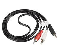 lanberg env.-mjrc 10cc 0015 -BK 2 x RCA vers Jack mâle Câble Audio stéréo, 1,5 m Noir