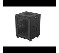 Lanberg FF01-6615-23B Rack Autonome 15U Noir 600x600x842mm Charge 800kg Acier laminé à froid avec 2 ventilateurs, Porte avant/arrière verrouillable IP20