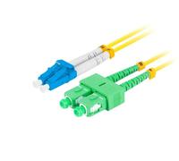 LANBERG Fiber Optic Patchcord SM LC/UPC-SC/APC Duplex 2M LSZH G657A1 3.0mm Yellow