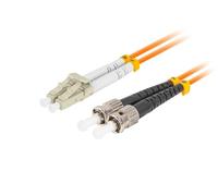 LANBERG Fibre optique Patchcord MM ST/UPC-LC/UPC Duplex 10M LSZH OM2 50/125 3,0 mm Orange Marque