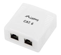 Lanberg Prise en saillie OS6-0002-W 2 x RJ45 Cat.6 FTP blindé Blanc