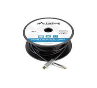 Lanberg Câble HDMI 2.0 M/M 20 m Fibre optique AOC Noir