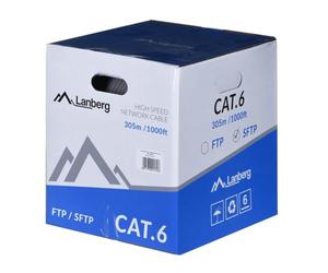 LANBERG Kabel INSTALACYJNY SFTP, Kat. 6, DRUT CU, 305M, SZARY