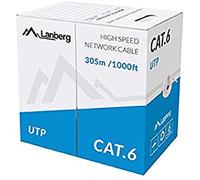 bobina cable de red rj45 cat. 6 utp rígido cca 305m gris