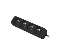 LANBERG Multiprises 1,5 m 4 x 230 V PL Câble en cuivre de qualité supérieure Noir