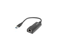 Lanberg NC-1000-01 Carte Réseau USB Noir, Hot-Swap, Câble 0.15m, Poids 38g