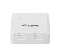 LANBERG OK1-0002-W Roulette Murale 2 Portes Keystone 19,2 x 14,9 mm Enrouleur câble 180 ou Blanc