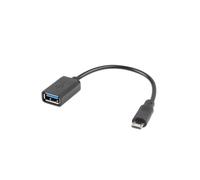 Lanberg OTG-USB2 Adaptateur Micro USB 2.0 vers USB A Femelle, 0.15m, Noir