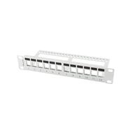 Lanberg Panneau de brassage vierge 12 ports 1U avec organiseur pour modules Keystone, gris