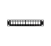 LANBERG PATCH PANEL BLANK 12 PUERTOS 1U CON ORGANIZADOR PARA MÓDULOS KEYSTONE NEGRO