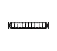 Lanberg Panneau de brassage 12 ports 1U vierge avec organiseur pour modules Keystone - Noir