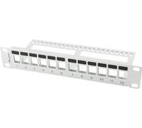 Lanberg Patchpanel Blank 12-Port 1U Keystone Organiser grau