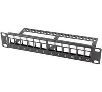 Lanberg Patchpanel Blank 12Port 1U Keystone Organizer schw.