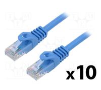 PACK DE 10 UNIDADES LANBERG PCU5-20CC-0050-B CABLE DE RED RJ45 CAT. 5E UTP 0.5M AZUL