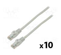 LANBERG PATCHCORD KAT.6 0.5M SZARY FLUKE PASSÉ 10-PACK - PCU6-20CC-0050-S