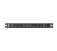 Lanberg PDU-02I1908I-0200-C20-BK unité de distribution d'énergie 10 sortie(s) CA 1U Noir