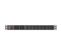 Lanberg PDU-02I1908I-0200-C20-BK unité de distribution d'énergie 10 sortie(s) CA 1U Noir