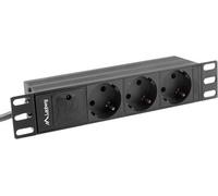 Lanberg PDU-03F-0200-IEC-BK Lanberg PDU Multiprise 10" 1U 3x Schuko C14 2m noir