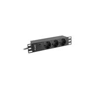 Lanberg PDU-03F-0200-IEC-BK Unité de Distribution d'Énergie 1U, connecteurs IEC, montage rack 1U, référence PDU-03F-0200-IEC-BK