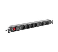 Lanberg PDU-04E04I-0200-IEC-BK unité de Distribution d'énergie 4 Sortie(s) CA 1U Noir