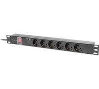 Lanberg PDU-06F-0200-BK Lanberg PDU 19" LANBERG 1U 16A 2M 6X PRISES SCHUKO NOIR