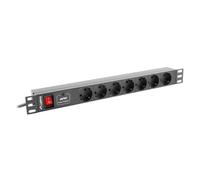 Lanberg Unité de distribution d'énergie PDU-07F-0200-BK 7 sorties CA 1U Noir