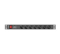 Lanberg PDU-07F-0200-IEC-BK unité de distribution d'énergie 7 sorties CA 1U Noir