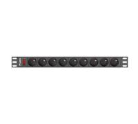 Lanberg Barrette d'alimentation 1U 16A pour rack 19 9x prises noire 3 m