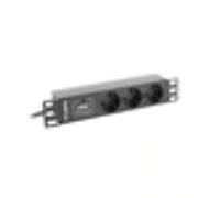 LANBERG PDU 10'' 1U 16A, 3X 230V SCHUCKO 2M Noir