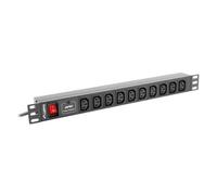 Lanberg PDU-10I-0200-IEC-BK unité de distribution d'énergie 10 sorties CA 1U Noir