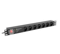 Lanberg power strip pdu rack 19' (1u, 16a, 7x 230v pl, 2m)