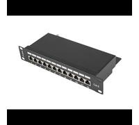 Rack - accessoires de baies Lanberg - PPF6-9012-B - Patch Panel 10'', 12 Port 1U, Cat.6, Black