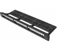 Lanberg PPKS-1124-B 24 ports 1U 19" patch panel blank avec organisateur pour modules keystone noir