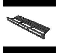 Lanberg PPKS-1124-B : Baie de Branchements 24 Ports 1U, Montage Rack 19", ABS, 482.6 x 44.5 x 154 mm, Noir