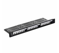 Lanberg Baie de branchements PPKS-1124-B 24 ports 1U Rack 19" ABS Noir