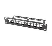 Lanberg Panneau de brassage 12 ports 1U vierge avec organiseur pour modules Keystone - Noir