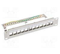 Panneau de Brassage Lanberg PPKS-9212-S 12 Ports RJ45 1U Acier Galvanisé Gris 254x100x44.5mm Température Opération -10°C à 60°C