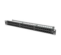 Lanberg PPU5-1048-B Panneau de Brassage 48 ports RJ-45 Cat5e 1U Montage Rack 445x44.5x102mm Certification T568A/B
