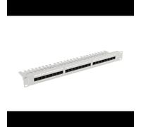 Lanberg PPU5-1124-S : Panneau de Brassage 1U Cat.5E UTP 24 Ports RJ45 19" avec IDC/LSA T568A/B, Gris RAL7035, Acier, 482.6x98x44.5mm