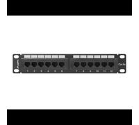 Lanberg PPU5-9012-B Baie de Branchements 1U 12 Ports RJ-45 Cat5/Cat5e Noir Métal Montage Rack 215x44.5x32.5mm Certification T568A/B
