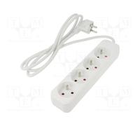 Lanberg Prise multiple PS0-04E-0150-W 4 prises AC 1,5 m Intérieur Blanc