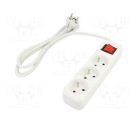 Rallonge avec interrupteur 3 prises avec/u PS1-03E-0150-W