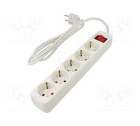Lanberg Multiprise SCHUKO 5 prises avec protection – blanc 1,5 m