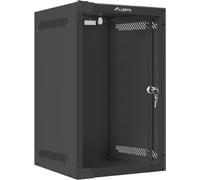 Lanberg Rack armoire murale 10" 9U/280X310 porte en verre noir