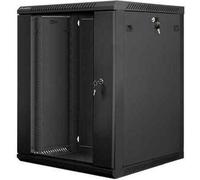 Lanberg Rack armoire murale 19" 15U/600X600 porte vitrée noire