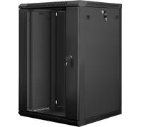 Lanberg Rack armoire murale 19" 18U/600X600 porte vitrée noire