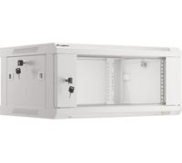Lanberg Rack Armoire murale 19" 4U/600X450 Porte vitrée grise