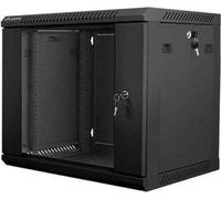 Lanberg Rack armoire murale 19" 9U/600X450 porte vitrée noir