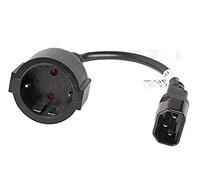 Lanberg Rallonge de câble d'alimentation CA-C14E-10CC-0018-BK « Iec 320 C14 » - Noir - 0,2 m